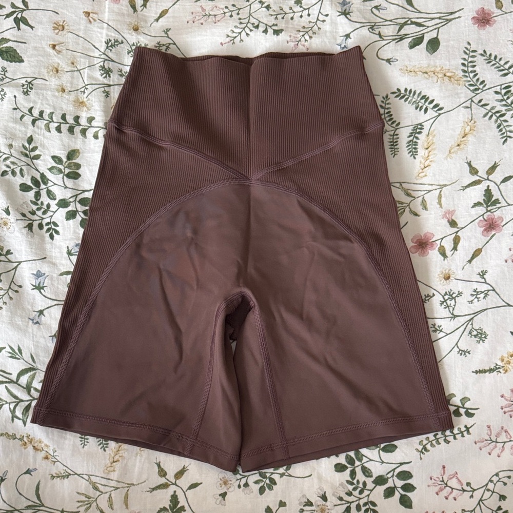 Aerie High-Waisted Bike Shorts in Brown